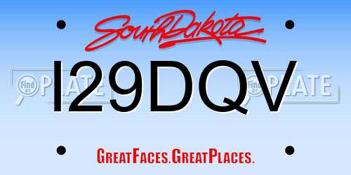I29DQV South Dakota License Plate