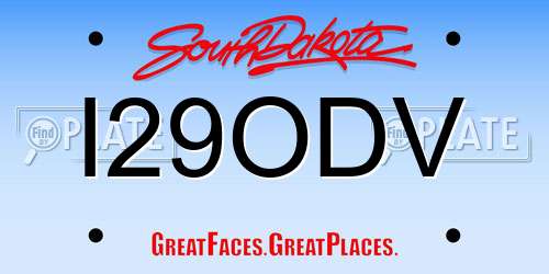 I29ODV South Dakota License Plate