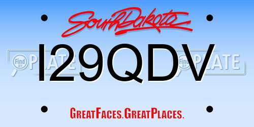 I29QDV South Dakota License Plate