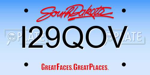 I29QOV South Dakota License Plate