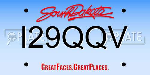 I29QQV South Dakota License Plate