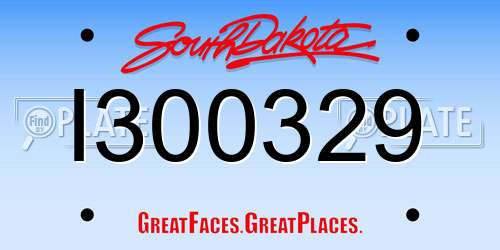 I300329 South Dakota License Plate