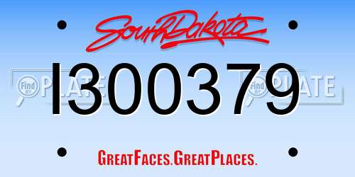 I300379 South Dakota License Plate
