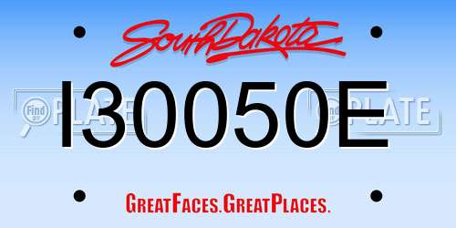 I30050E South Dakota License Plate