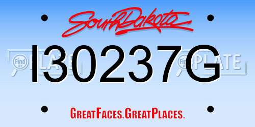 I30237G South Dakota License Plate