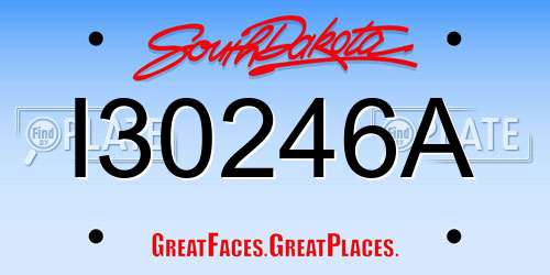 I30246A South Dakota License Plate