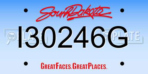 I30246G South Dakota License Plate