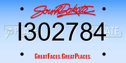I302784 South Dakota License Plate