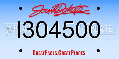 I304500 South Dakota License Plate
