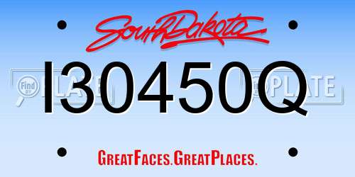 I30450Q South Dakota License Plate