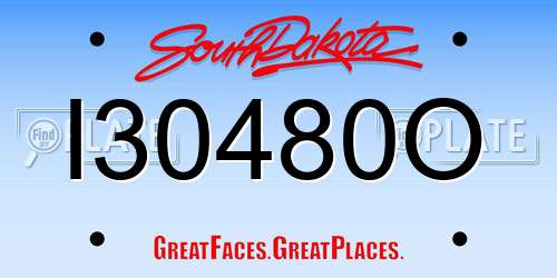 I30480O South Dakota License Plate