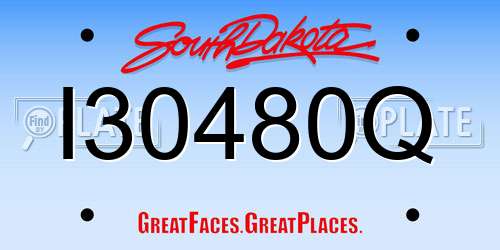 I30480Q South Dakota License Plate