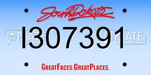 I307391 South Dakota License Plate