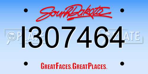 I307464 South Dakota License Plate