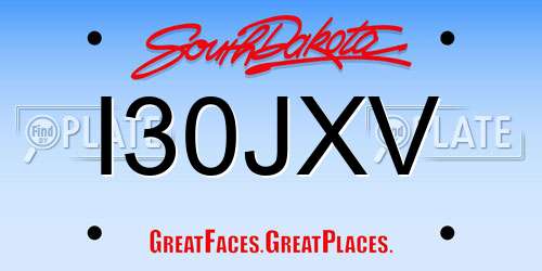 I30JXV South Dakota License Plate