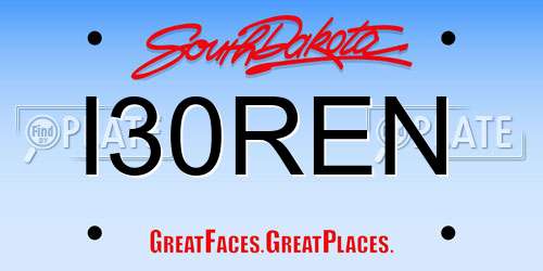 I30REN South Dakota License Plate