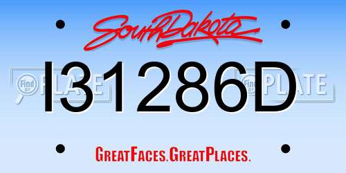 I31286D South Dakota License Plate