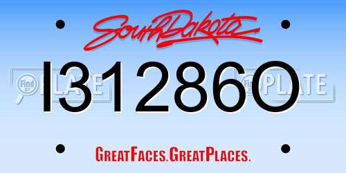 I31286O South Dakota License Plate