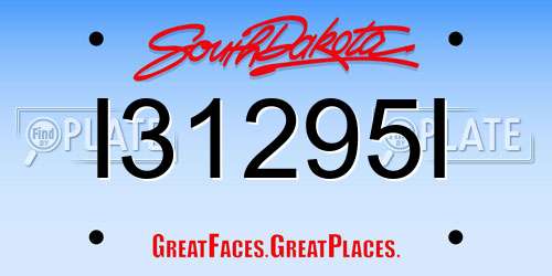I31295I South Dakota License Plate