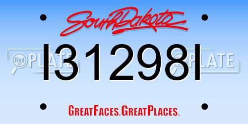 I31298I South Dakota License Plate