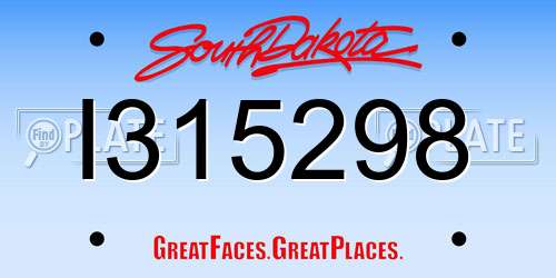 I315298 South Dakota License Plate