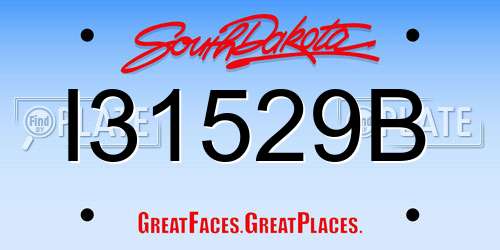 I31529B South Dakota License Plate