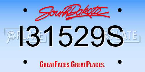 I31529S South Dakota License Plate