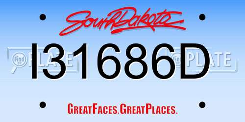 I31686D South Dakota License Plate