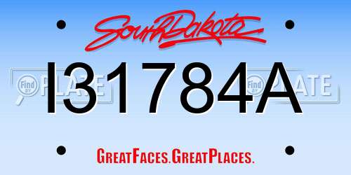 I31784A South Dakota License Plate