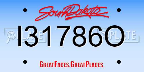 I31786O South Dakota License Plate