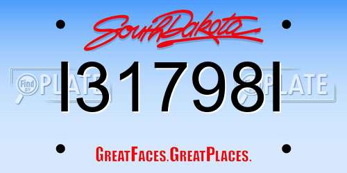I31798I South Dakota License Plate