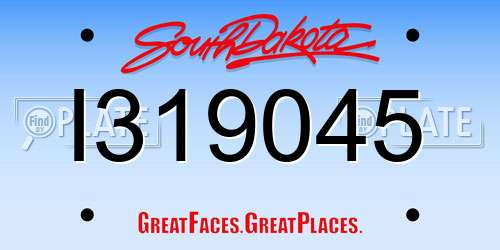 I319045 South Dakota License Plate