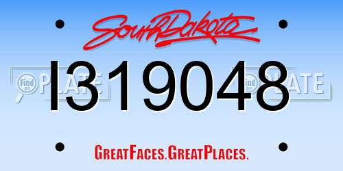 I319048 South Dakota License Plate
