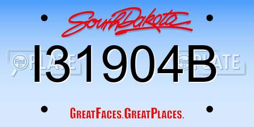 I31904B South Dakota License Plate