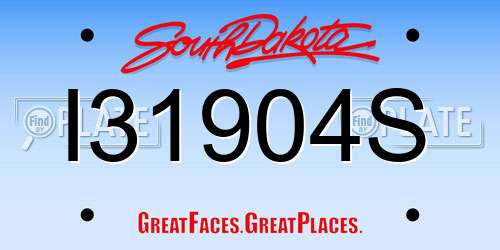 I31904S South Dakota License Plate