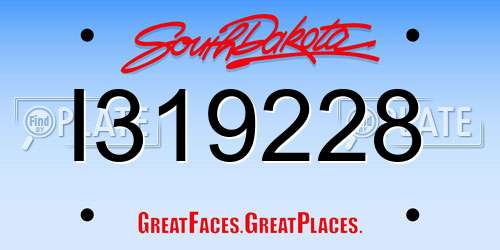 I319228 South Dakota License Plate