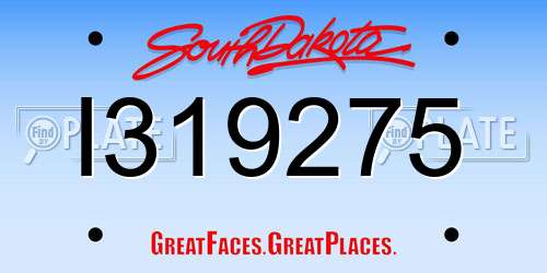 I319275 South Dakota License Plate