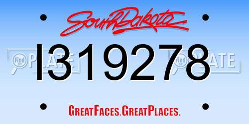 I319278 South Dakota License Plate