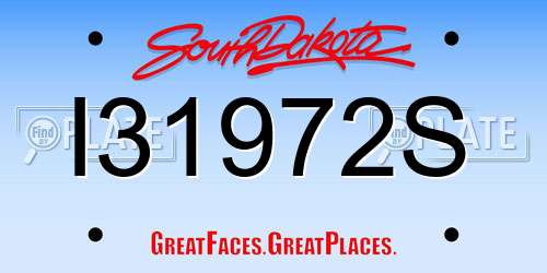 I31972S South Dakota License Plate