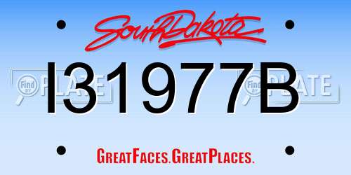 I31977B South Dakota License Plate