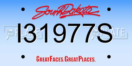 I31977S South Dakota License Plate