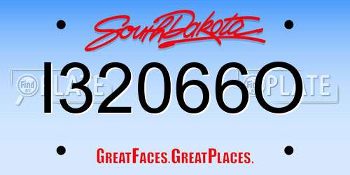 I32066O South Dakota License Plate