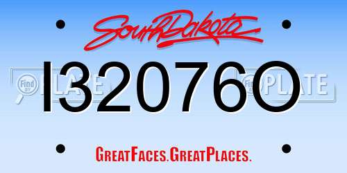 I32076O South Dakota License Plate