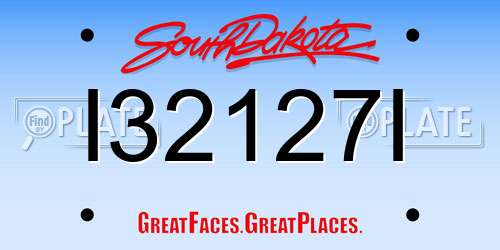 I32127I South Dakota License Plate