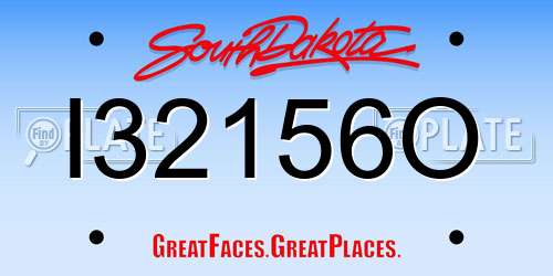 I32156O South Dakota License Plate
