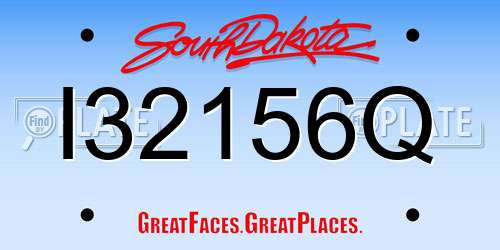 I32156Q South Dakota License Plate