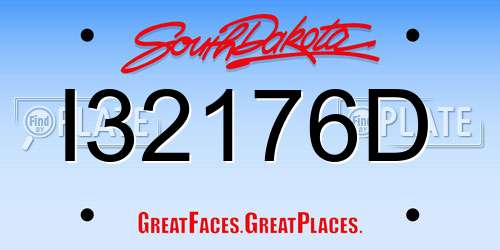 I32176D South Dakota License Plate