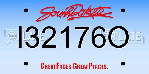 I32176O South Dakota License Plate