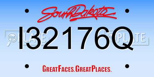 I32176Q South Dakota License Plate
