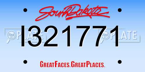 I321771 South Dakota License Plate